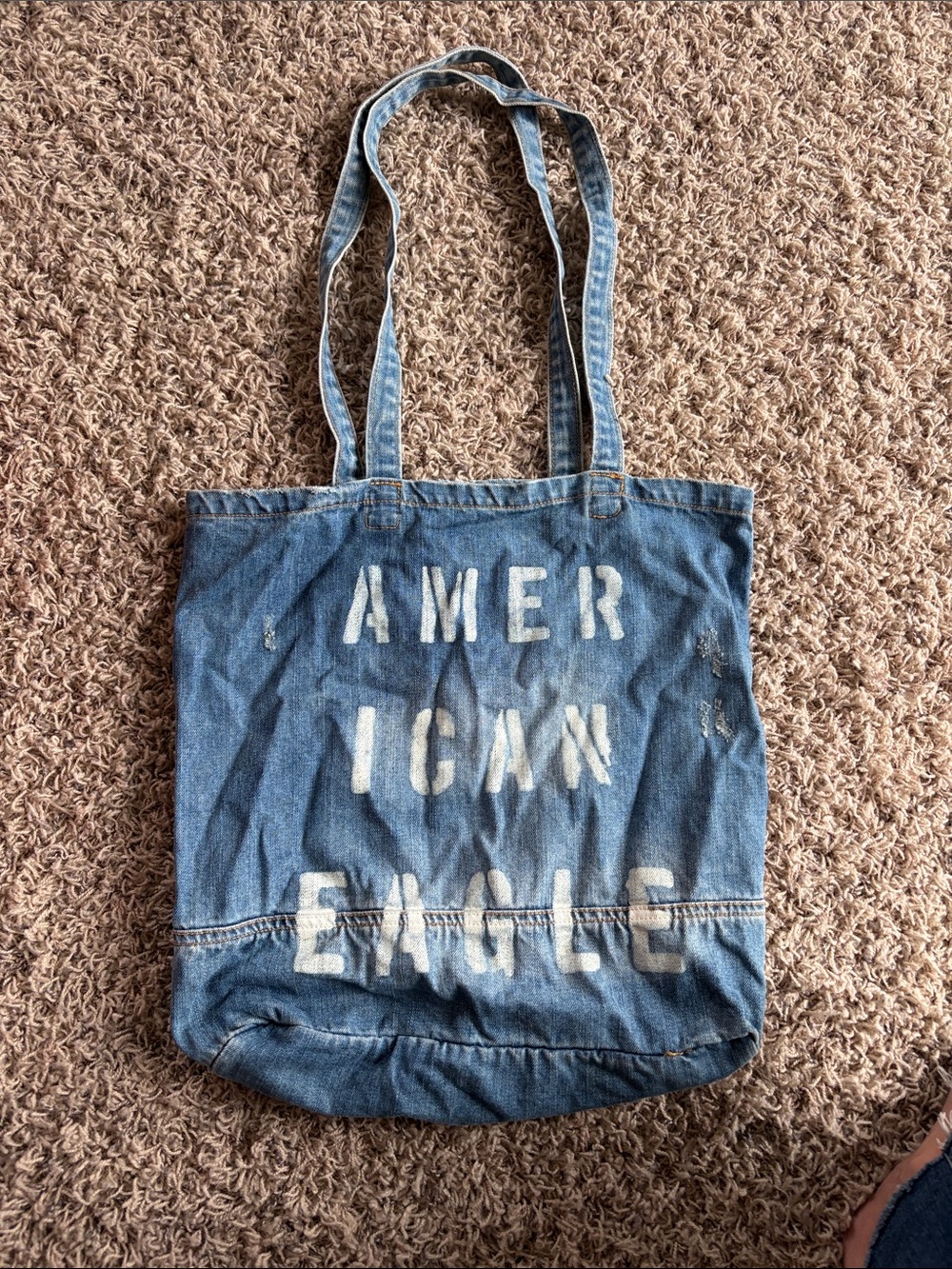 American Eagle Outfitters Blue Denim Logo Tote